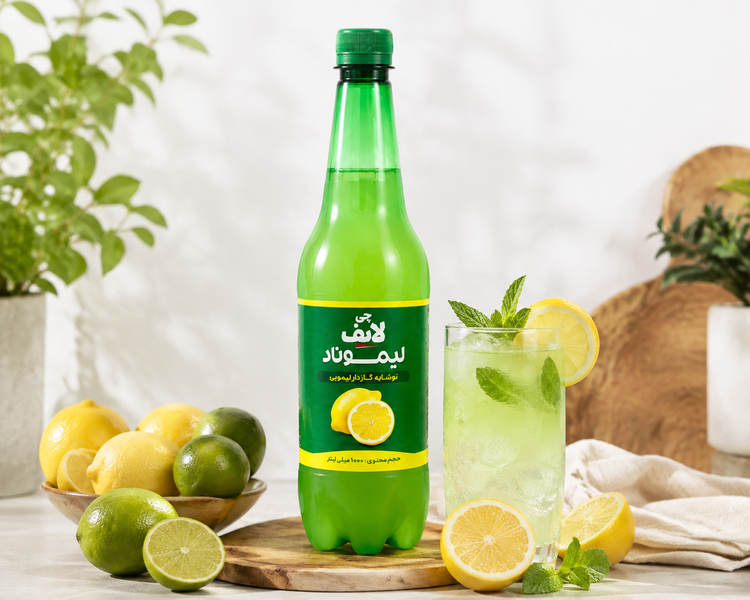 نوشابه گازدار لیمویی لیموناد چی لایف 1000 میلی لیتر