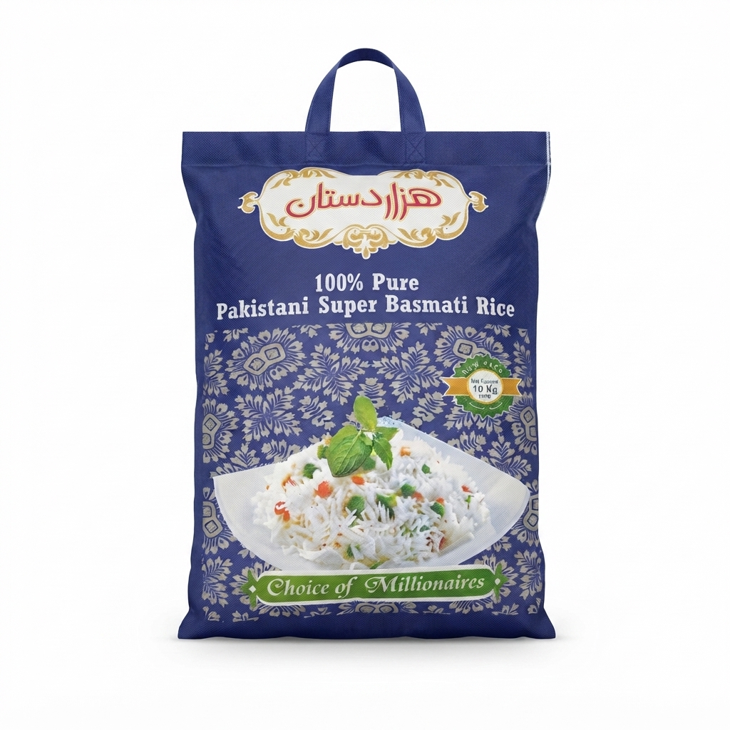 برنج سوپر باسماتی  درجه یک پاکستانی  هزاردستان کیسه 10 کیلوگرم