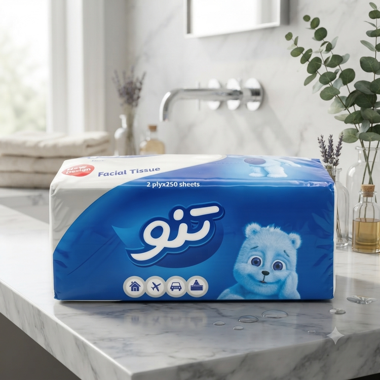 دستمال کاغذی تنو ۲۵۰ برگ دولایه