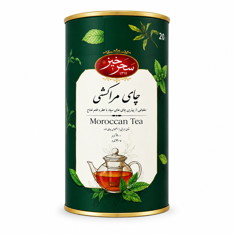 چای مراکشی سحرخیز چای سبز کیسهای حاوی چای سیاه و نعناع ۴۰ گرم ۲۰ عددی