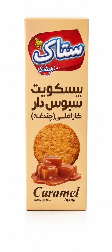 بیسکویت سبوسدار چندغله کاراملی ستاک ۳۷۰ گرم