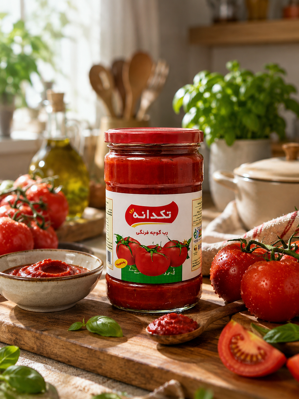 رب گوجه فرنگی شیشه ای تکدانه 700 گرم