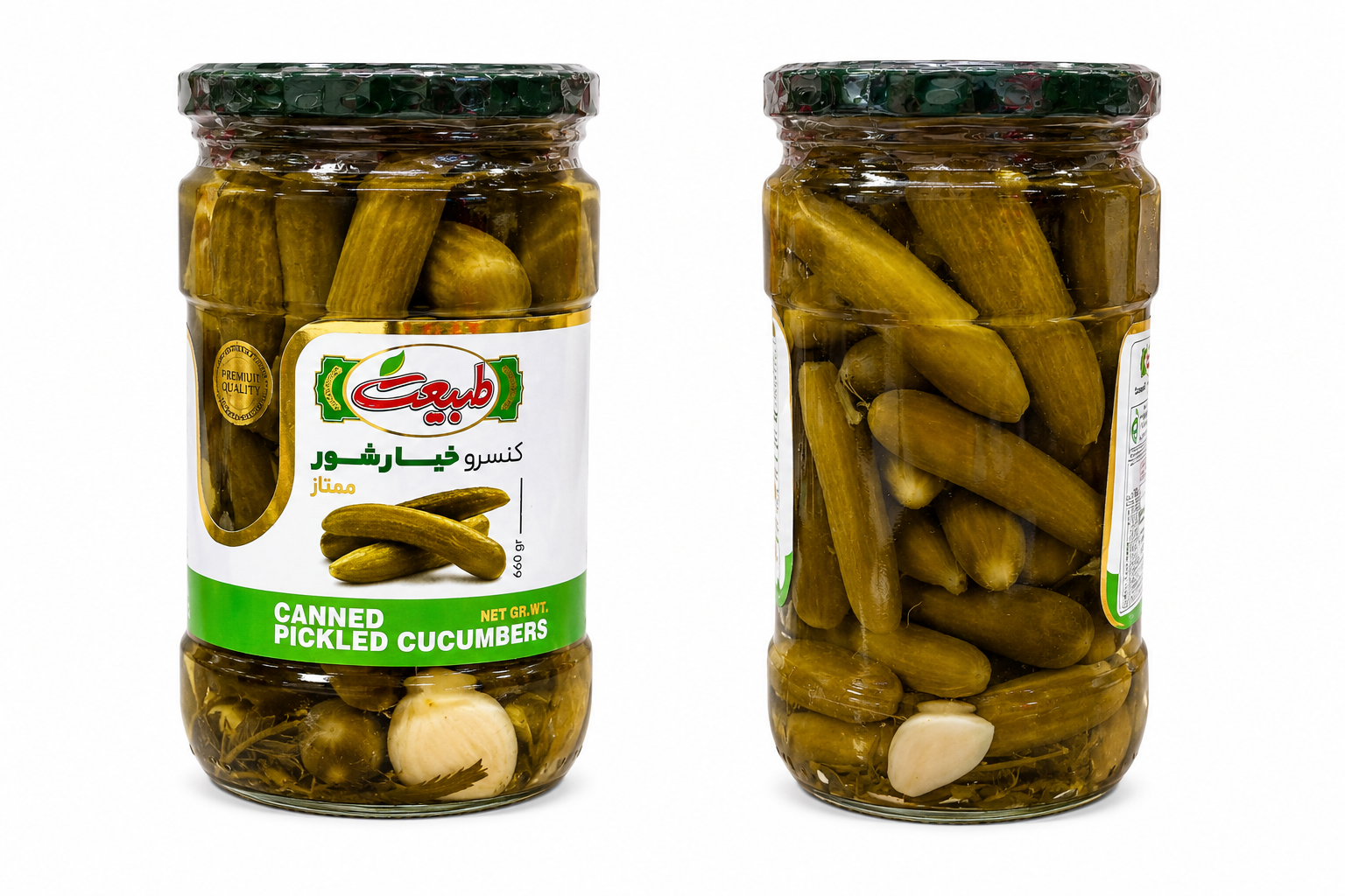 کنسرو خیارشور شیشه ای  ویژه طبیعت ۶۶۰ گرم