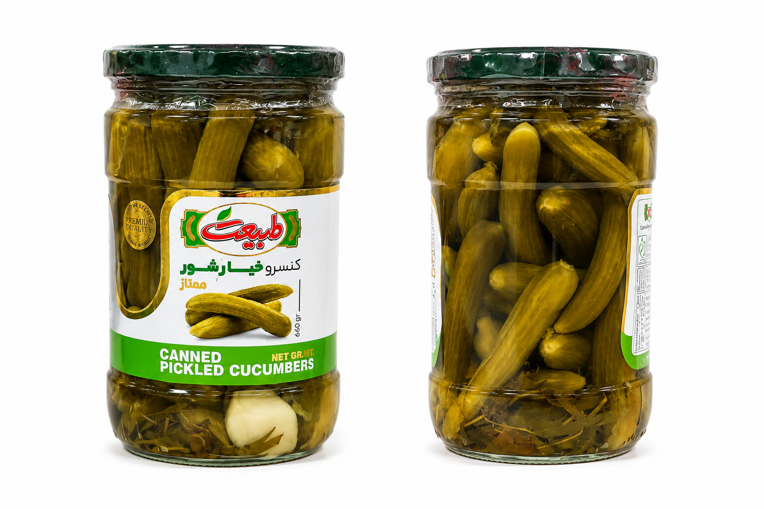 خیارشور شیشه ای ممتاز طبیعت ۶۶۰ گرم