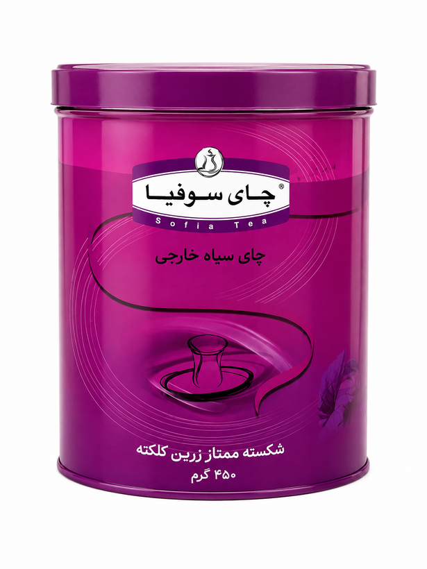 چای شکسته زرین ساده هندوستان ۴۵۰ گرمی قوطی فلزی سوفیا