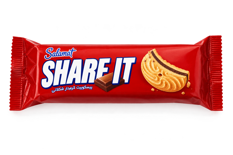 بیسکویت کرمدار ۴ عددی شکلاتی SHARE IT سلامت